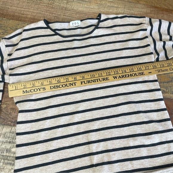 POL Pullover size small Cream stripe Top  Oversized comfort - Picture 6 of 9
